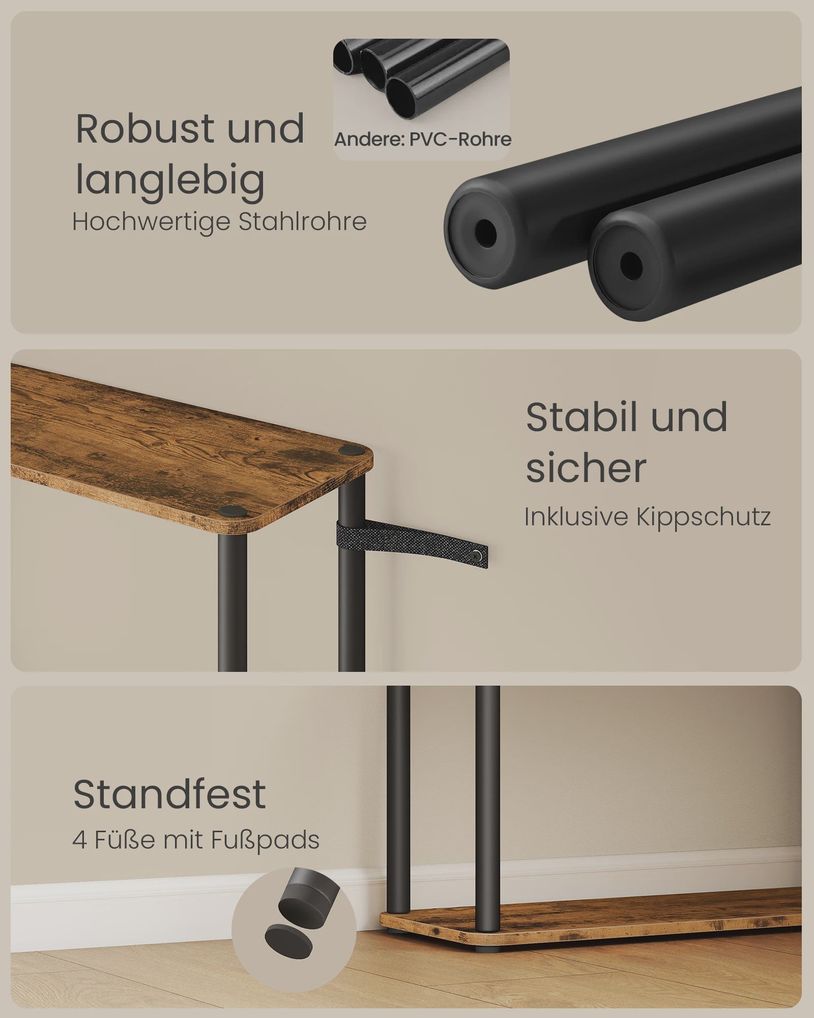 Industriële Stellingkast 5 Niveaus - 60x23.8x139 cm - Bruin-Zwart