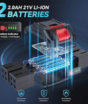 SEESII 21V Accu Ratel Sleutel 3/8" - 90 Nm Krachtige Elektrische Ratel voor Auto Reparatie