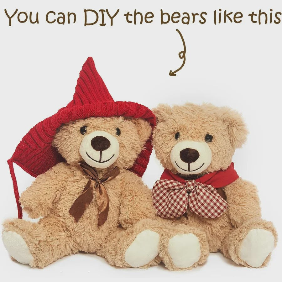 Set van 5 Pluche Teddyberen - 35cm - Knuffel Cadeau voor Kinderen & Vriendinnen