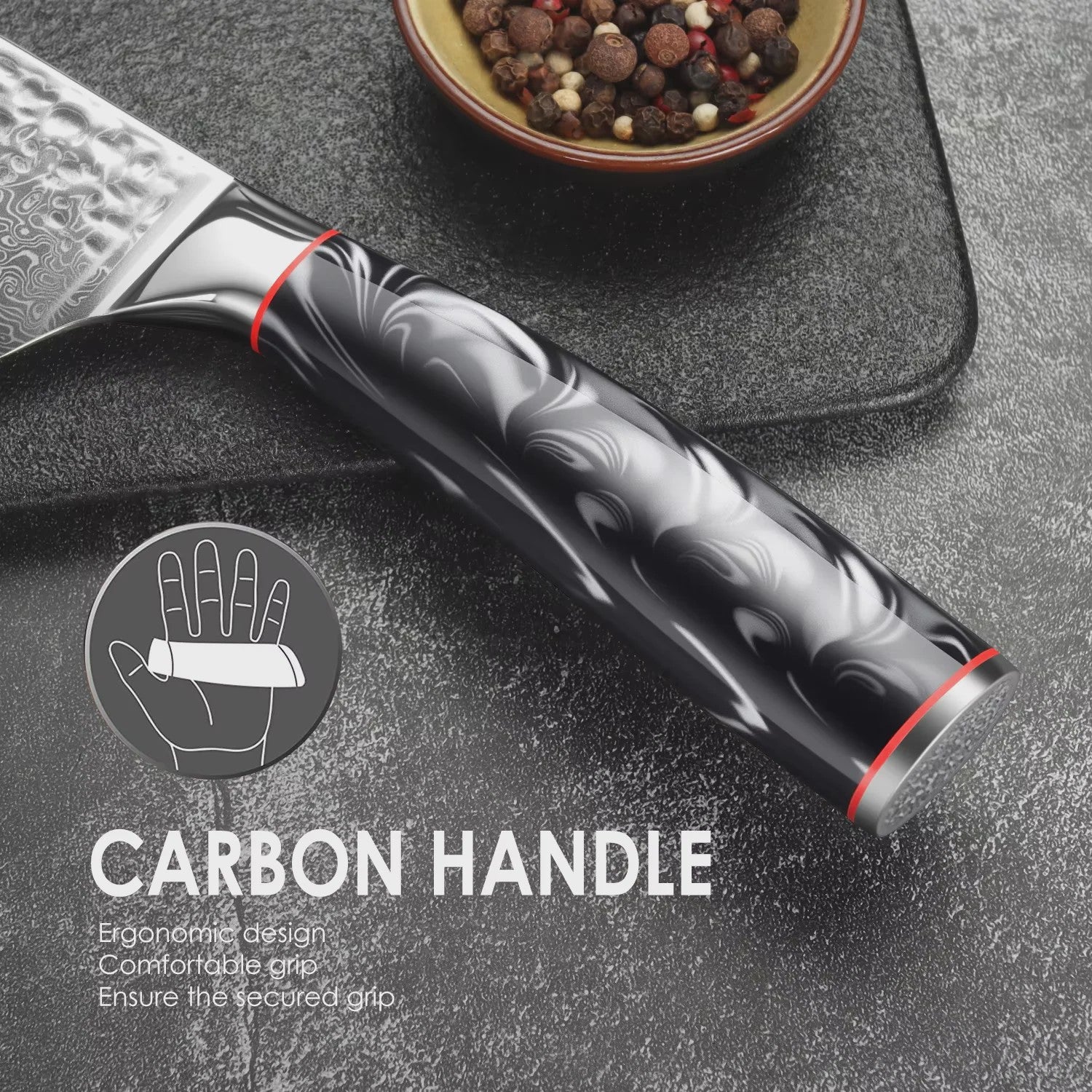 Professioneel Damascus Koksmes - 67 Lagen Staal, Ergonomisch G10 Handvat, Inclusief Cadeaubox