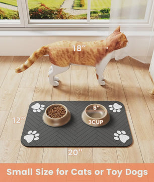 Absorberende Voer- en Waterbak Mat voor Hond en Kat - Waterdicht & Sneldrogend