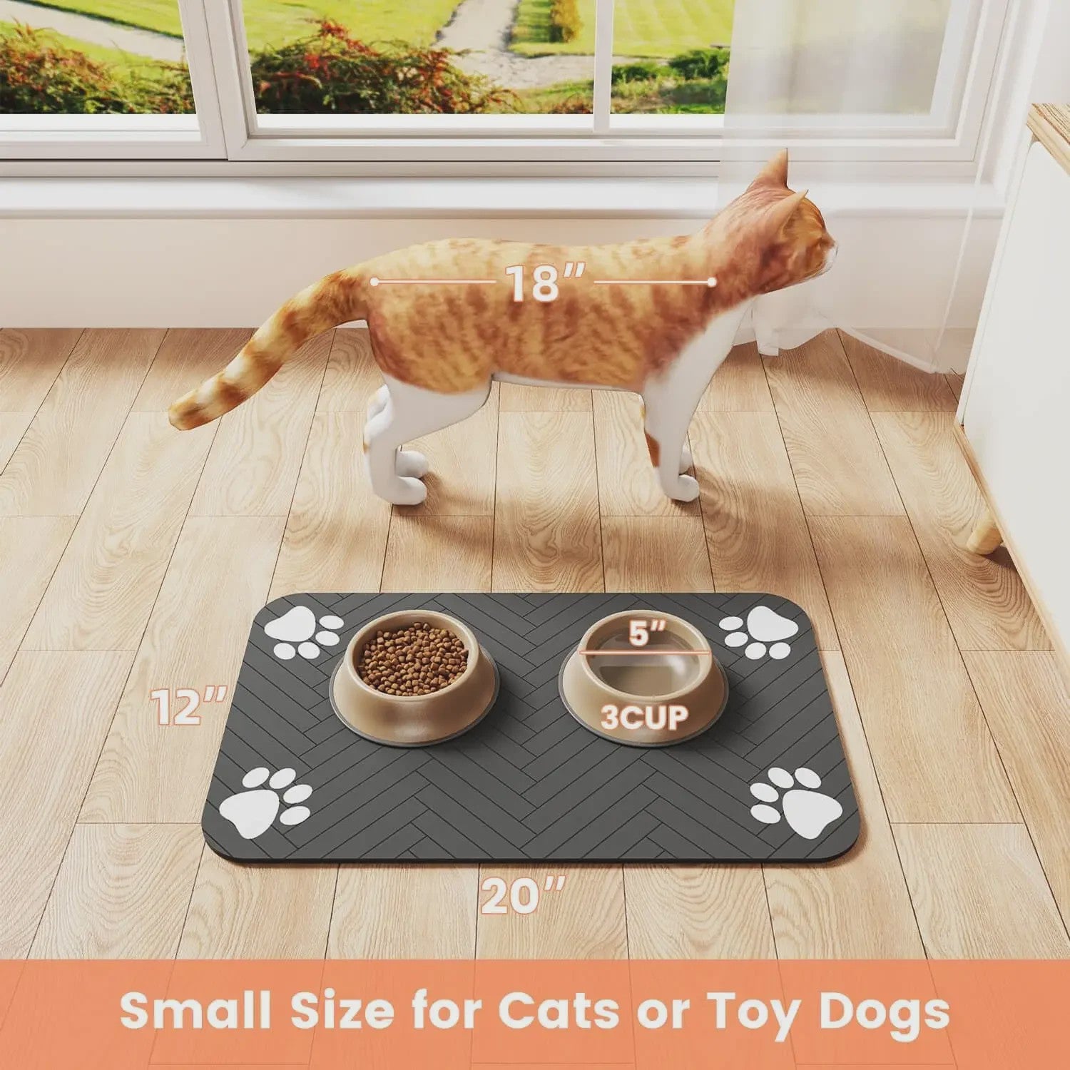 Absorberende Voer- en Waterbak Mat voor Hond en Kat - Waterdicht & Sneldrogend