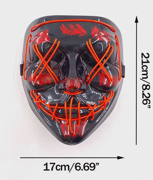 Verlicht LED Neon Purge Masker met Fiber Optic Handschoenen - Halloween & Feest