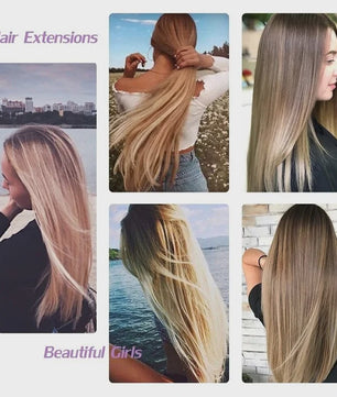 Synthetische Clip-in Haarverlengingen 24 Inch - Lang Steil, Hittebestendig, Diverse Kleuren