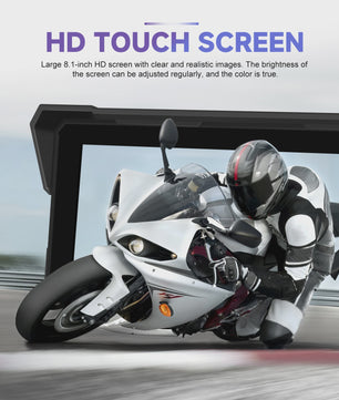 Podofo 8.1" Motorfiets Dashboard: Smart Player met CarPlay, Android Auto & Navigatie