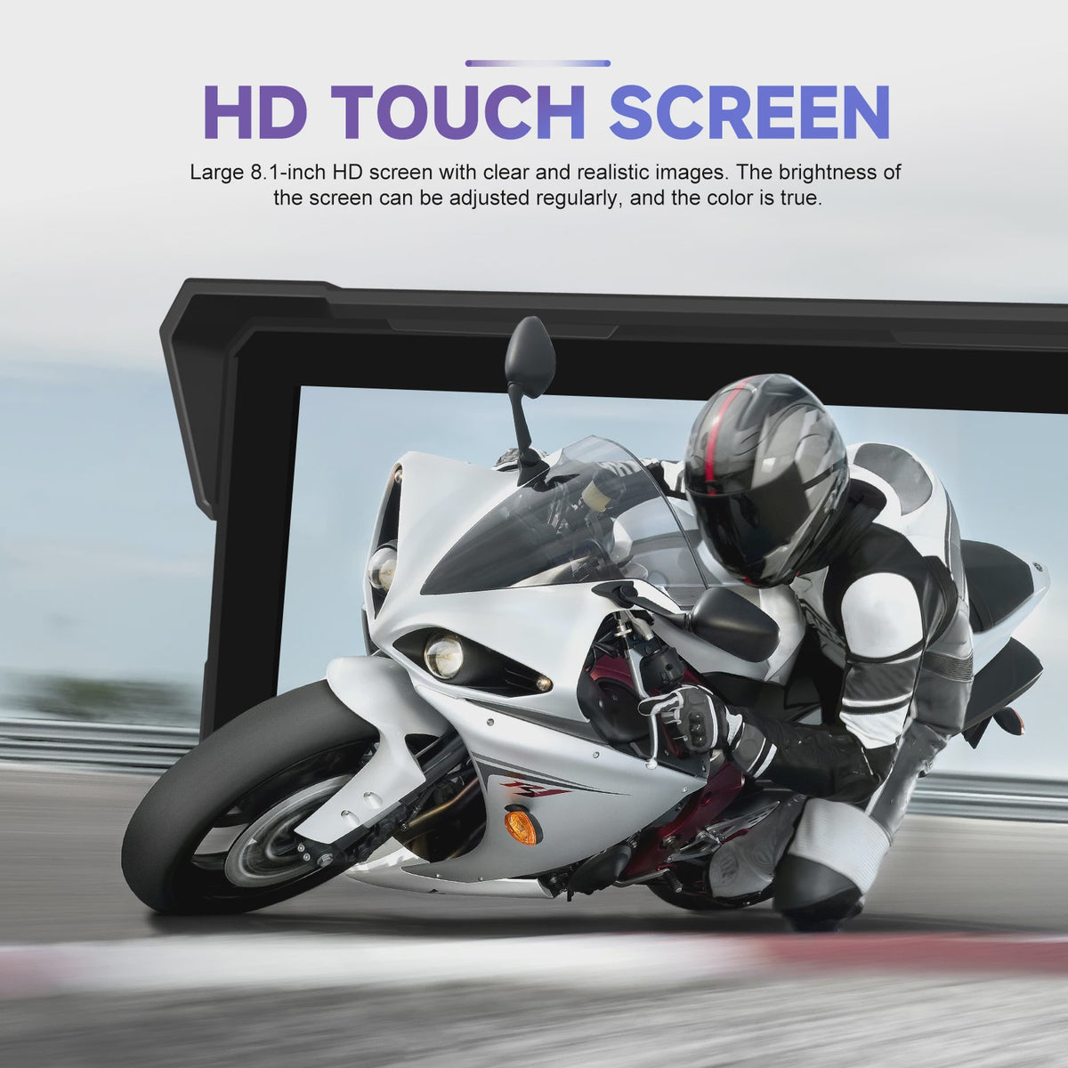 Podofo 8.1" Motorfiets Dashboard: Smart Player met CarPlay, Android Auto & Navigatie