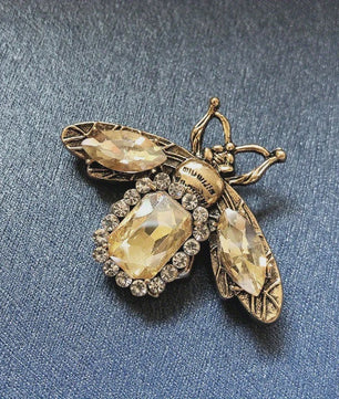Luxe Bijen Broche met Kristallen - Vintage Baroque Stijl