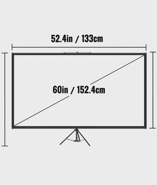 Draagbaar Projectiescherm met Statief - 16:9 4K HD - 60 t/m 110 Inch - Voor Binnen & Buiten Bioscoop