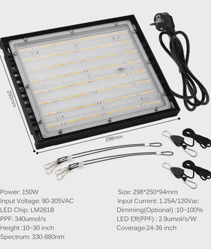 150W Full Spectrum LED Groeilamp Dimbare Quantum Board LM281B