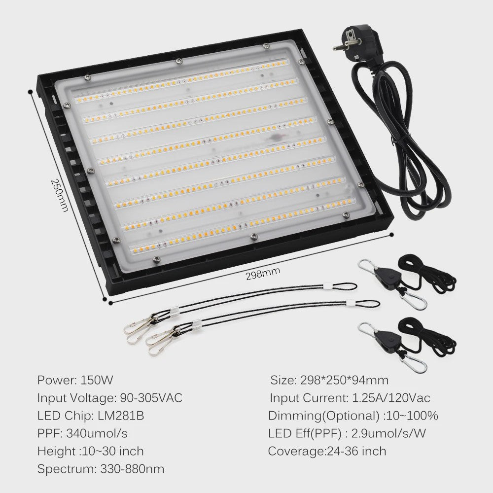 150W Full Spectrum LED Groeilamp Dimbare Quantum Board LM281B