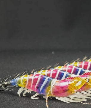 Set van 7 Lichtgevende Vissen Lokaas Garnalen - Perfect voor Zeebaars & Inktvis Vangst