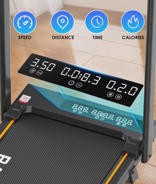 RAMYPOKET Opvouwbare Walking Pad Loopband met 9% helling, 2.5PK, 1-10 km/u, APP & LED, max 150kg