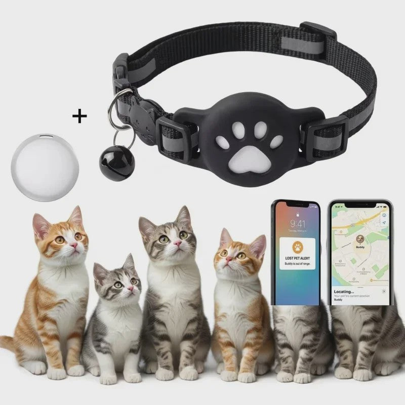 GPS Tracker Halsband voor Katten & Honden - Vind Je Huisdier Makkelijk Terug met Apple Find My Compatibiliteit