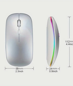 Draadloze Oplaadbare Muis met LED Verlichting - Stille Klik & Dual Mode (Bluetooth/2.4Ghz) voor PC/Laptop