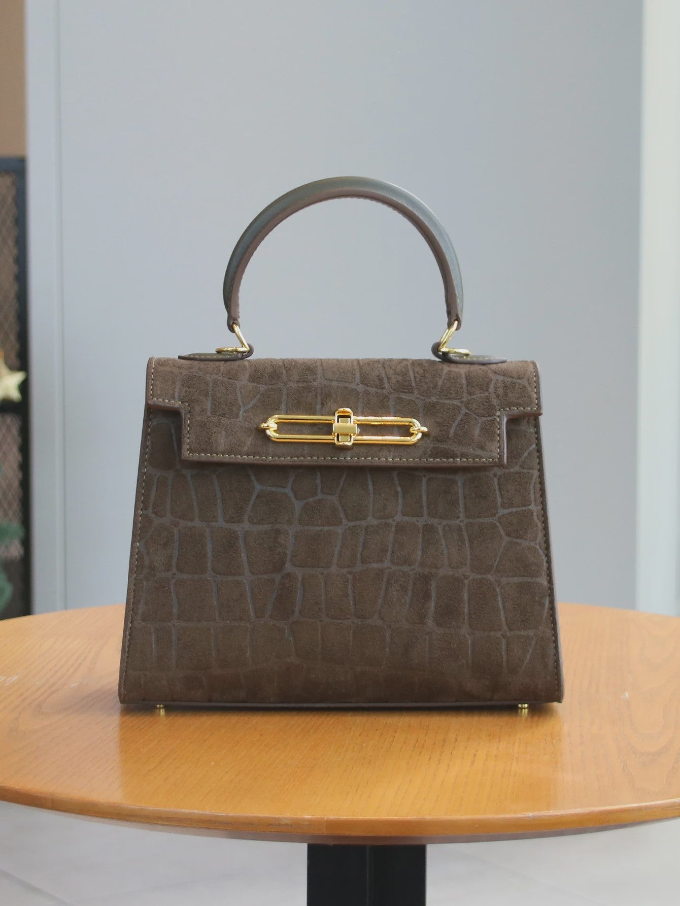 Chique Dames Handtas met Crocoprint - Stijlvol & Praktisch voor Werk