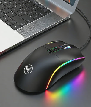 HXSJ X1 Bedrade Gaming Muis: Ergonomisch, RGB Verlichting, 8 Macro Knoppen & 7200 DPI