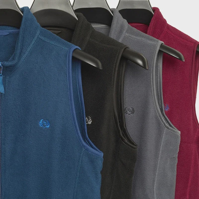 Herfst/Winter Fleece Vest Heren - Casual & Modieus met Geborduurd Detail