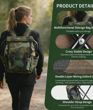 Draagbare Rugzak met Stoel: Multifunctioneel voor Vissen, Camping & Reizen