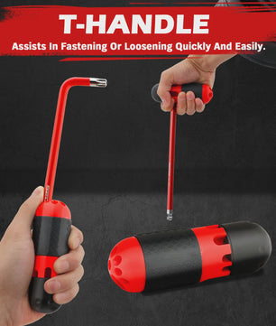 SEDY 30-delige Inbussleutel & Torx Set: Lange Arm, Balhoofd, T-handgreep & Verlengstukken