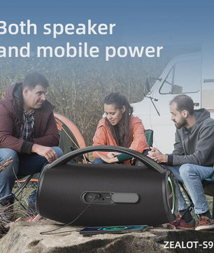 Zealot S97 Karaoke Speaker met 2 Draadloze Microfoons - Draagbaar Bluetooth Geluidssysteem