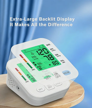 Digitale Bloeddrukmeter Bovenarm - Automatisch, Dubbele Gebruiker, Tri-Color Display
