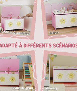 Roze Speelgoedkist met Deksel en Veiligheidsscharnieren - Ruim en Decoratief