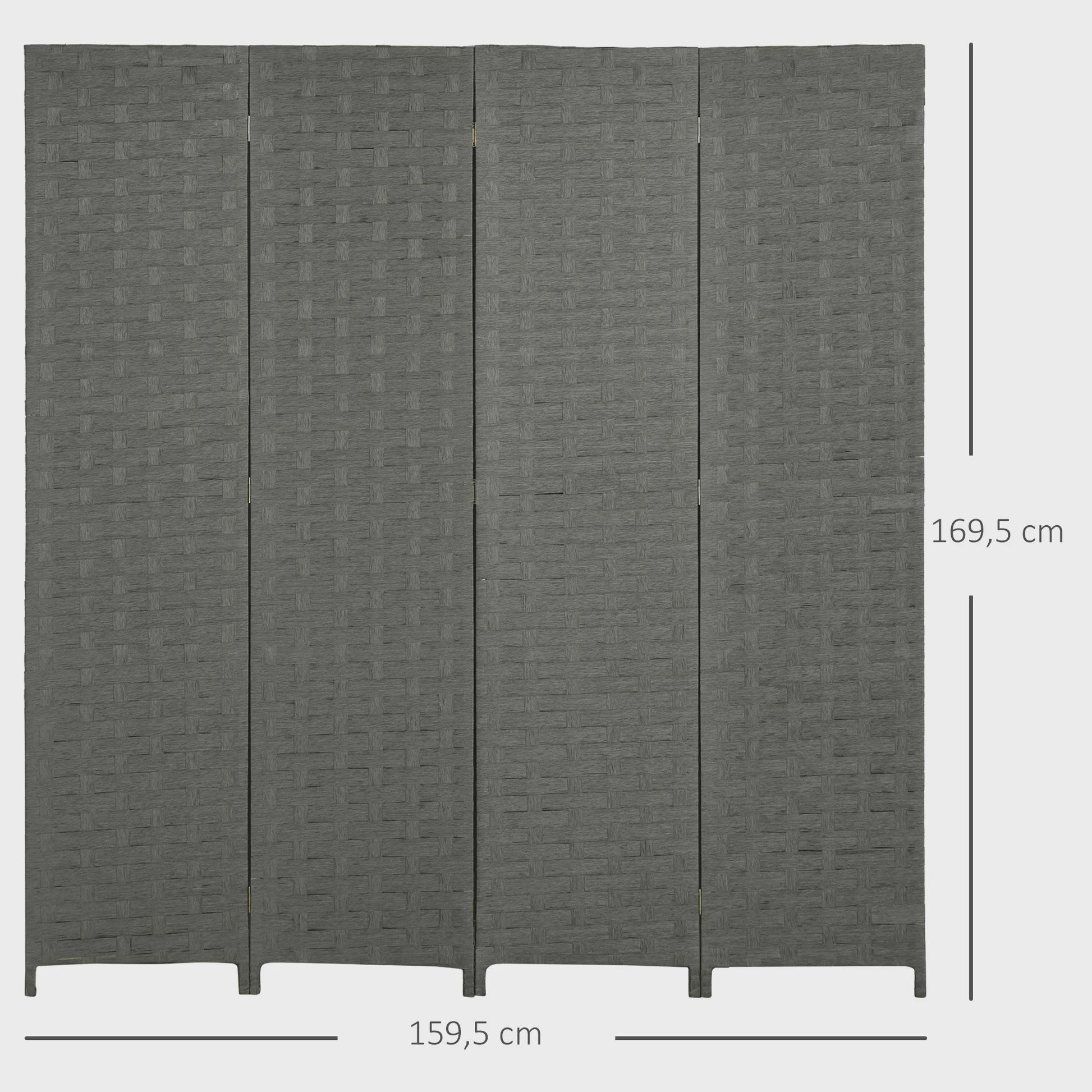 HOMCOM Houten Kamerscherm - 4 Panelen Kamerverdeler - 159,5 x 169,5 cm