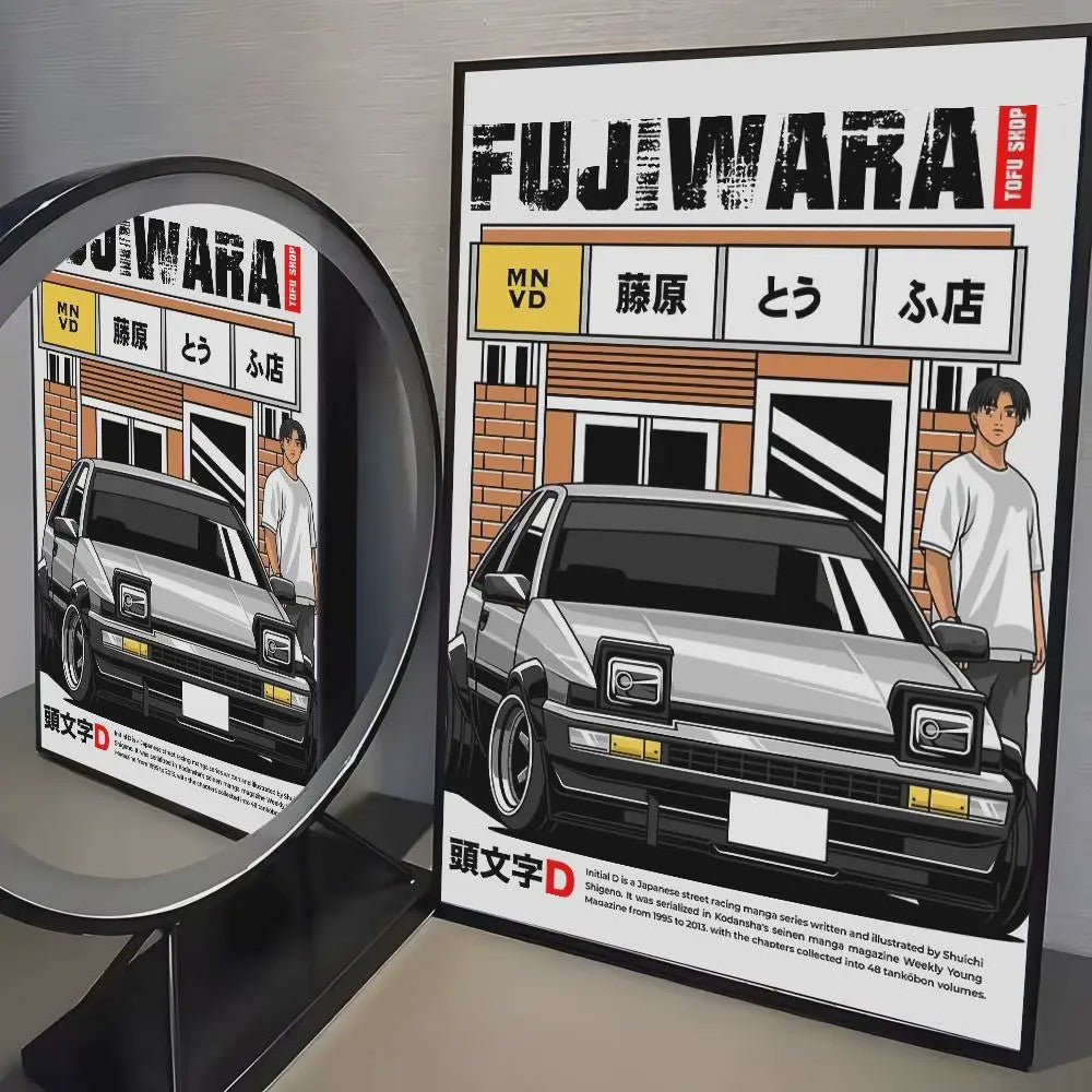 Initial D AE86 JDM Poster - Iconische Auto Kunst voor de Fan