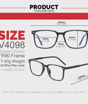 VIVIBEE Klassieke Blauw Licht Blokkerende Bril voor Heren - TR90 Frame, Anti-Ray, Computer & Gaming