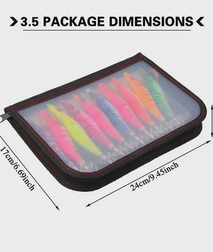 10-delige Set Lichtgevende Inktvis Aas Jig Lures met 3D Ogen - 3.5# 19.5g