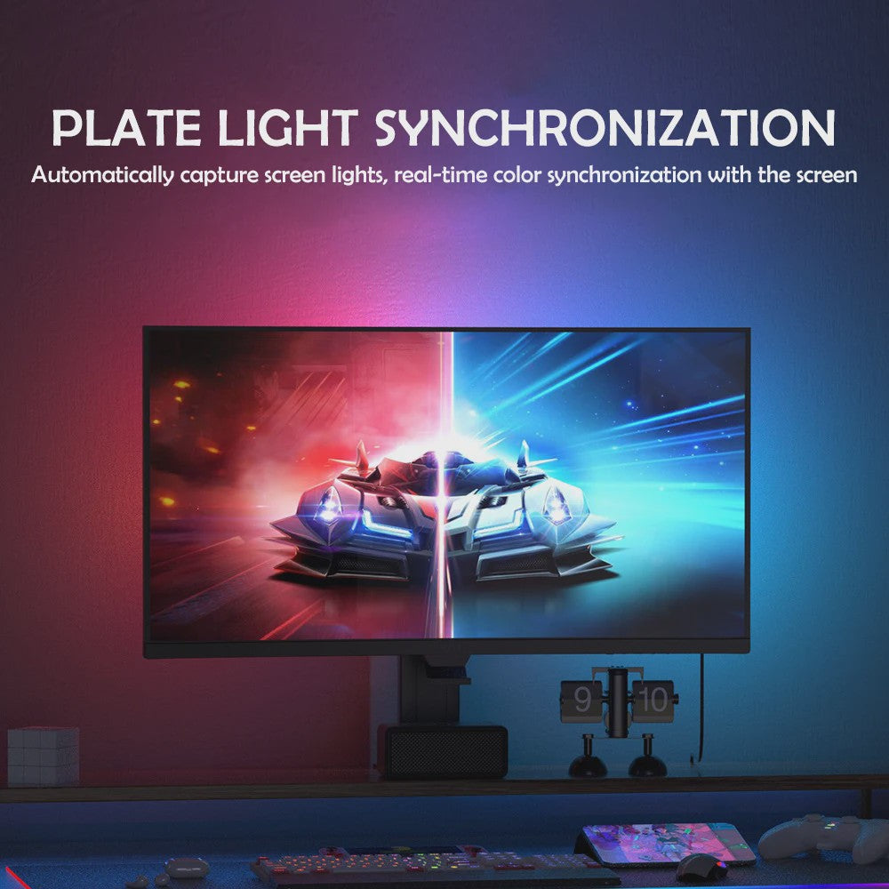 RGB Gaming Monitor Achtergrondverlichting - Synchroniseer met PC, App & Muziek voor Ultieme Sfeer