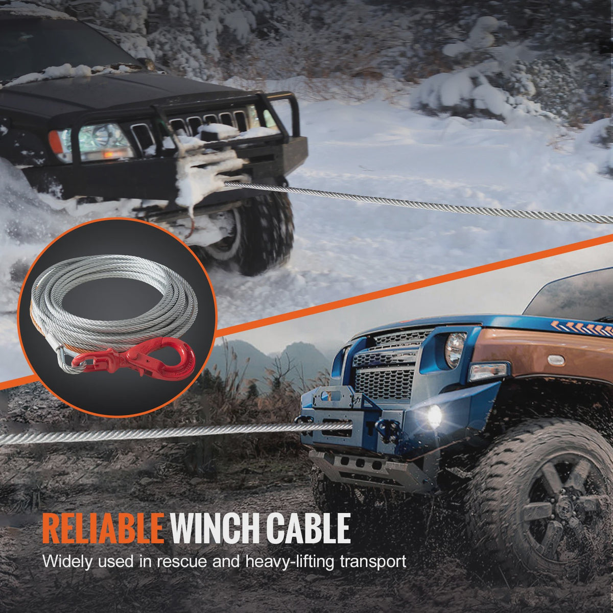 Verzinkte Stalen Lierkabel 3/8 inch - Hoge Breeksterkte voor SUV & Off-Road