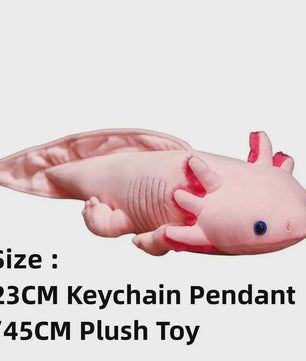 Knuffel Axolotl / Salamander Pluche Speelgoed (23cm/45cm) - Zacht Kussen & Sleutelhanger