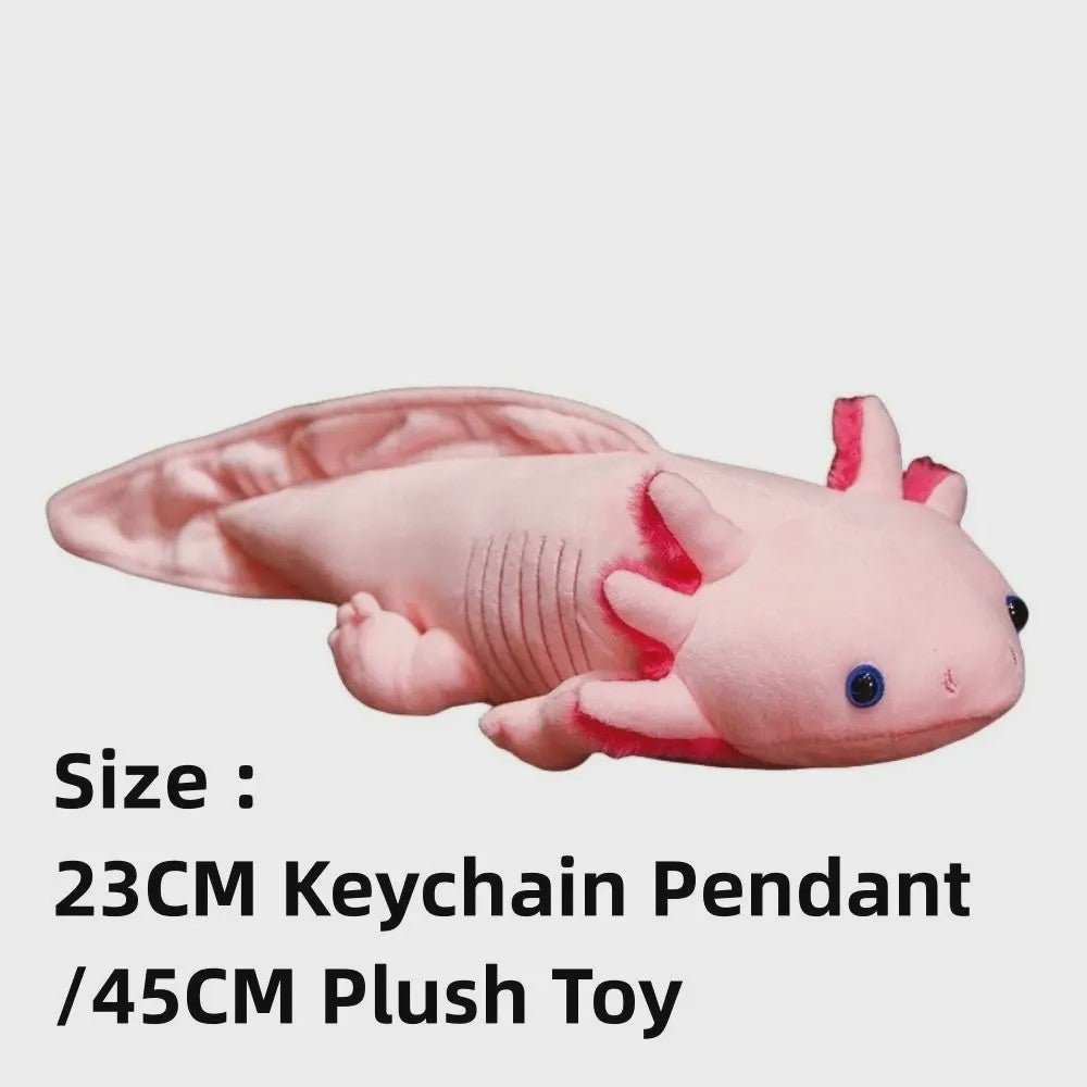 Knuffel Axolotl / Salamander Pluche Speelgoed (23cm/45cm) - Zacht Kussen & Sleutelhanger