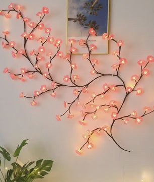 USB Kersenhout Bloesem Slingerlicht met 8 standen - Sfeervolle Decoratie
