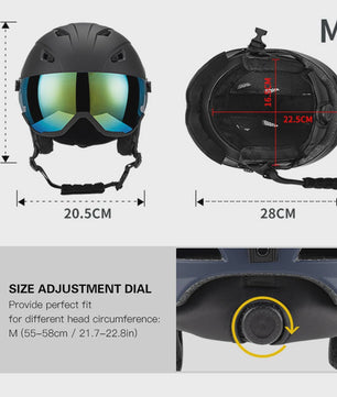 LIXADA Skihelm en Snowboardhelm met Geïntegreerd Vizier voor Dames en Heren