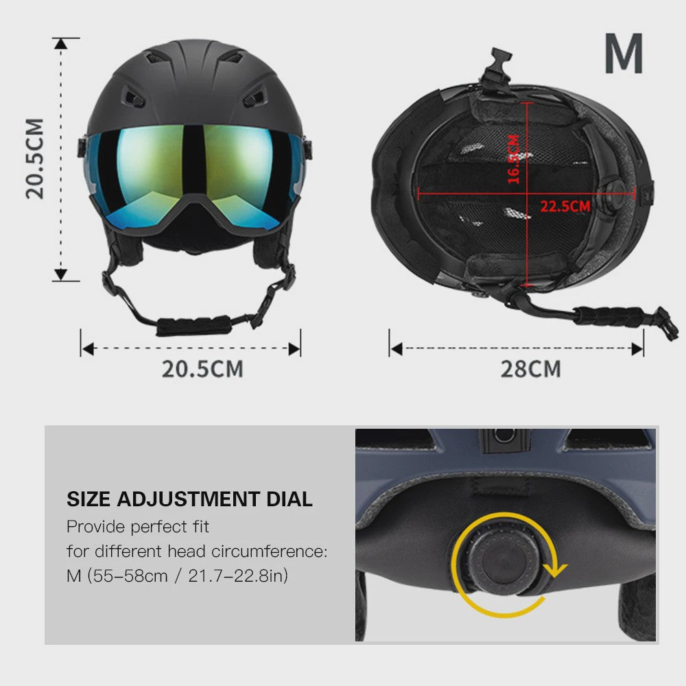 LIXADA Skihelm en Snowboardhelm met Geïntegreerd Vizier voor Dames en Heren
