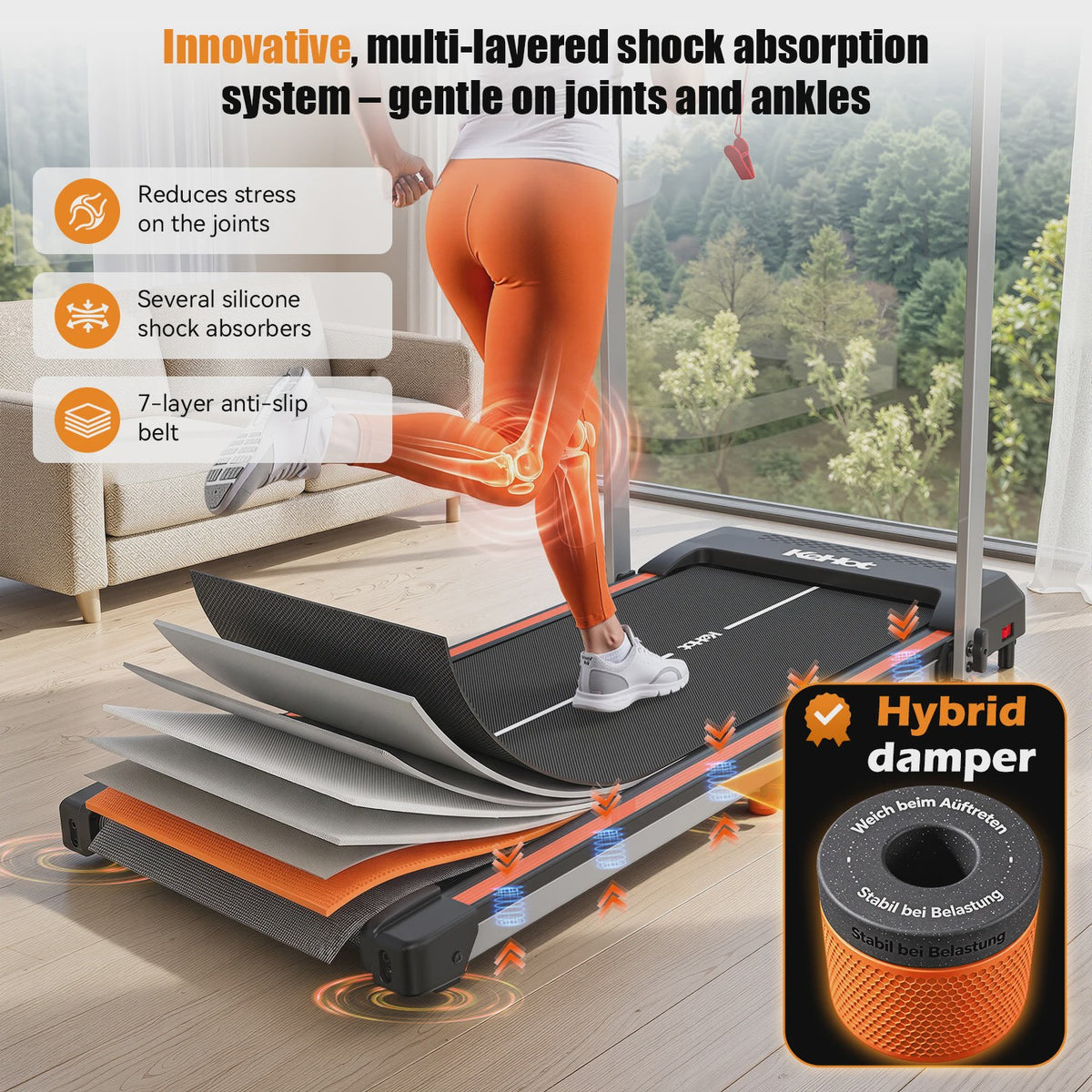 KeHot Opvouwbare Loopband met Bluetooth APP, 1-12 km/u, Incline, 125kg Capaciteit