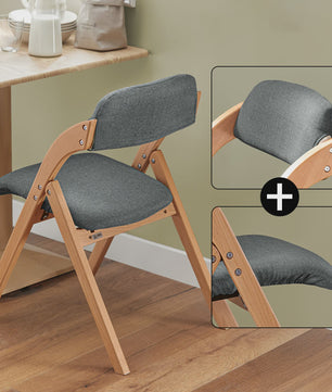 Opvouwbare Keukenstoelen met Gestoffeerde Zitting en Rugleuning - Set van 2