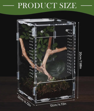 Transparant Acryl Terrarium Kweekbak voor Reptielen, Amfibieën & Spinnen
