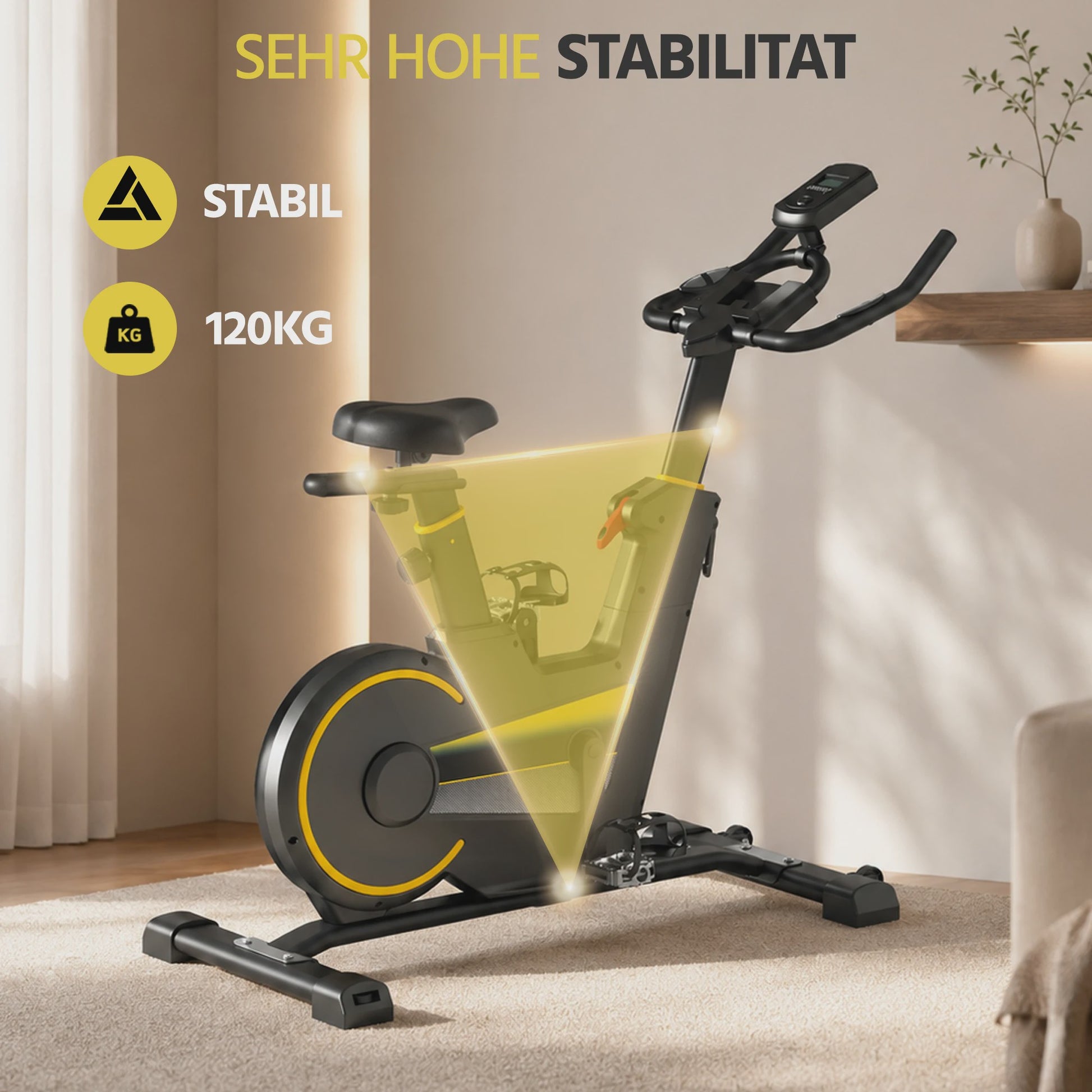 Indoor Hometrainer Fiets met Smart APP & LCD Display - Stil & Verstelbaar