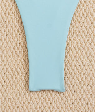 Bandeau Bikini Set met Sterrenornament - Sky Blue Push-Up Thong Badpak