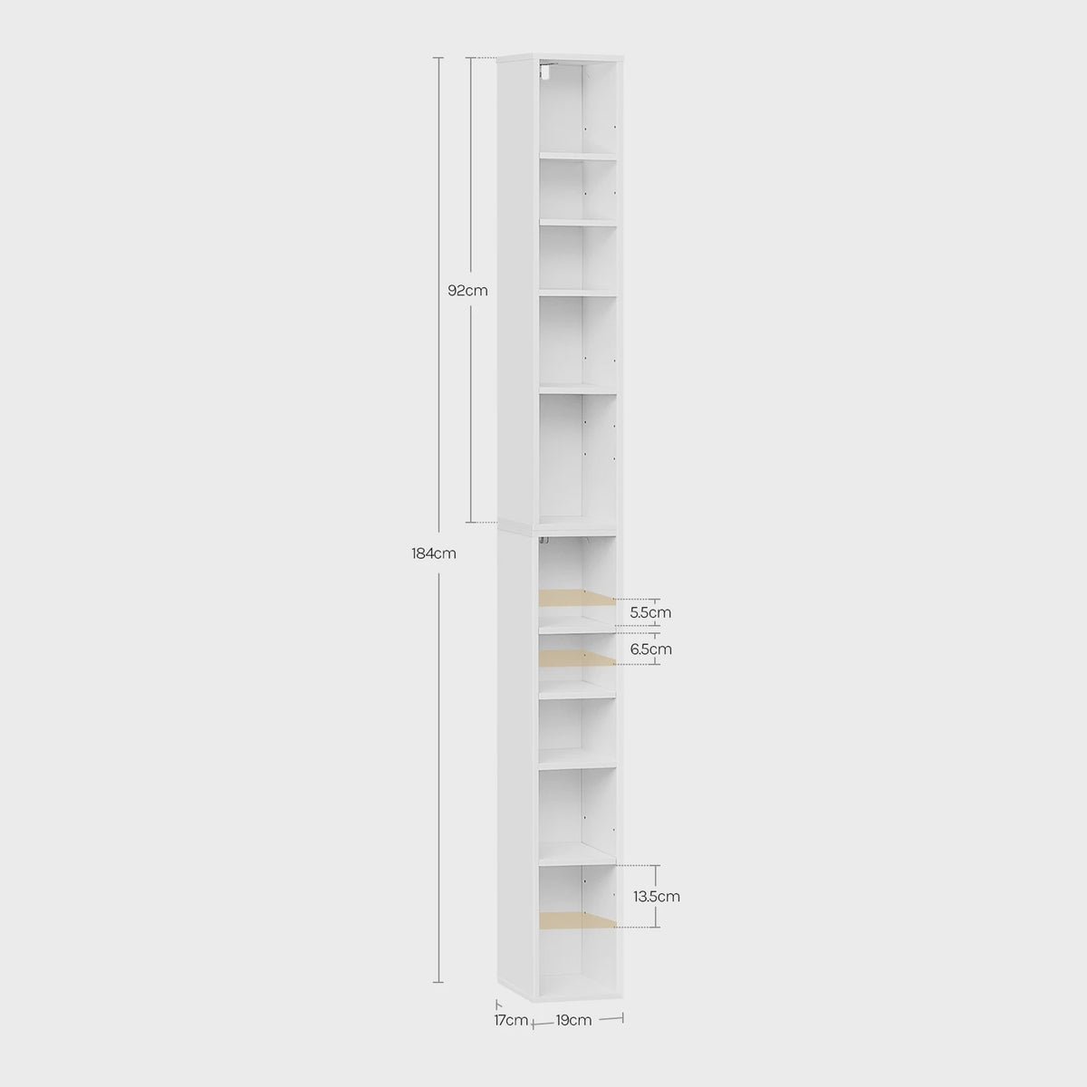 Boekenkast 10 Vakken - Staande Opbergkast voor Woonkamer & Kinderkamer