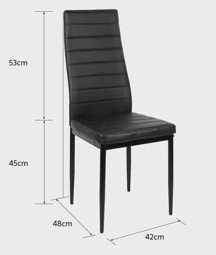 Set van 6 Eetkamerstoelen met Hoge Rugleuning - Ergonomisch Kunstleer