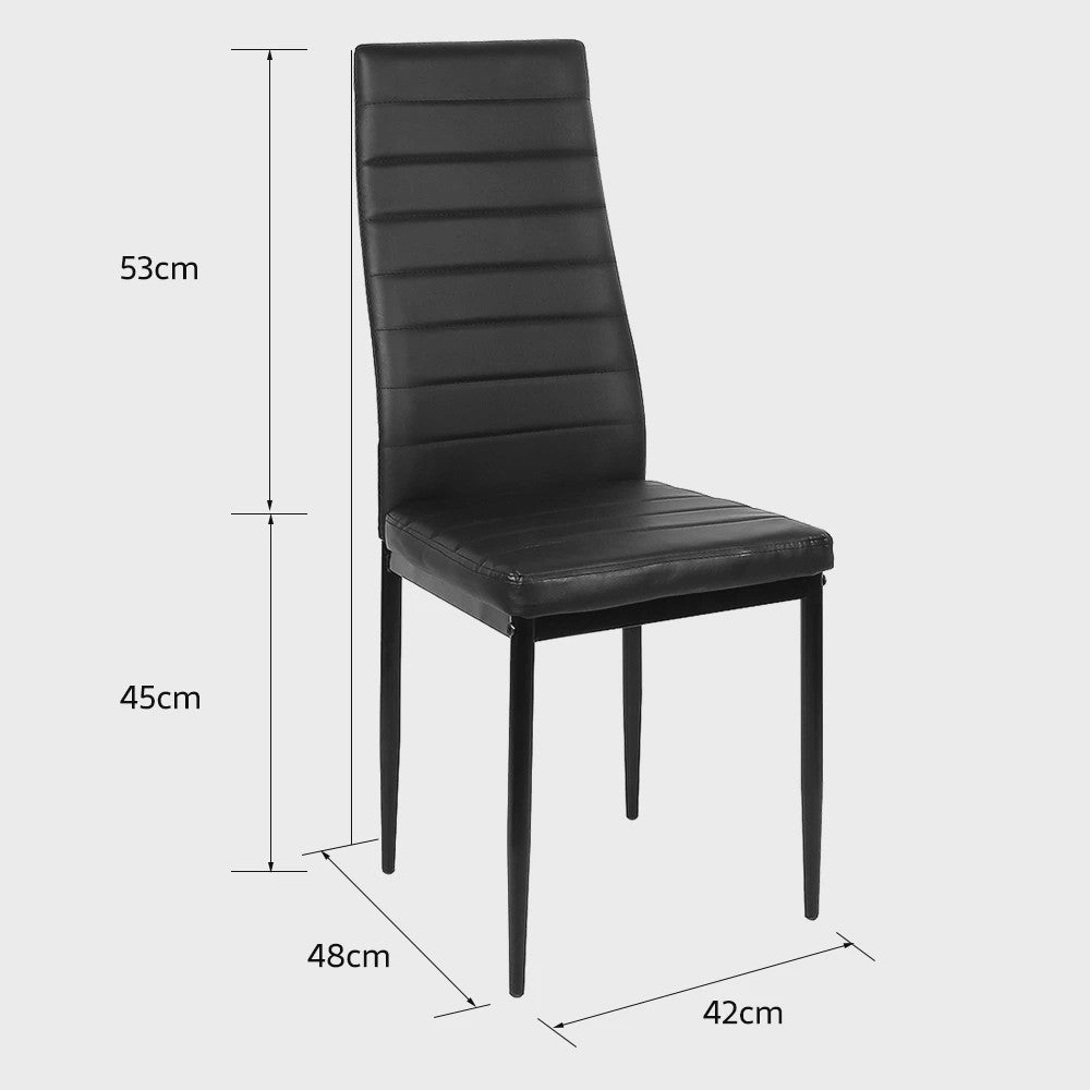 Set van 6 Eetkamerstoelen met Hoge Rugleuning - Ergonomisch Kunstleer