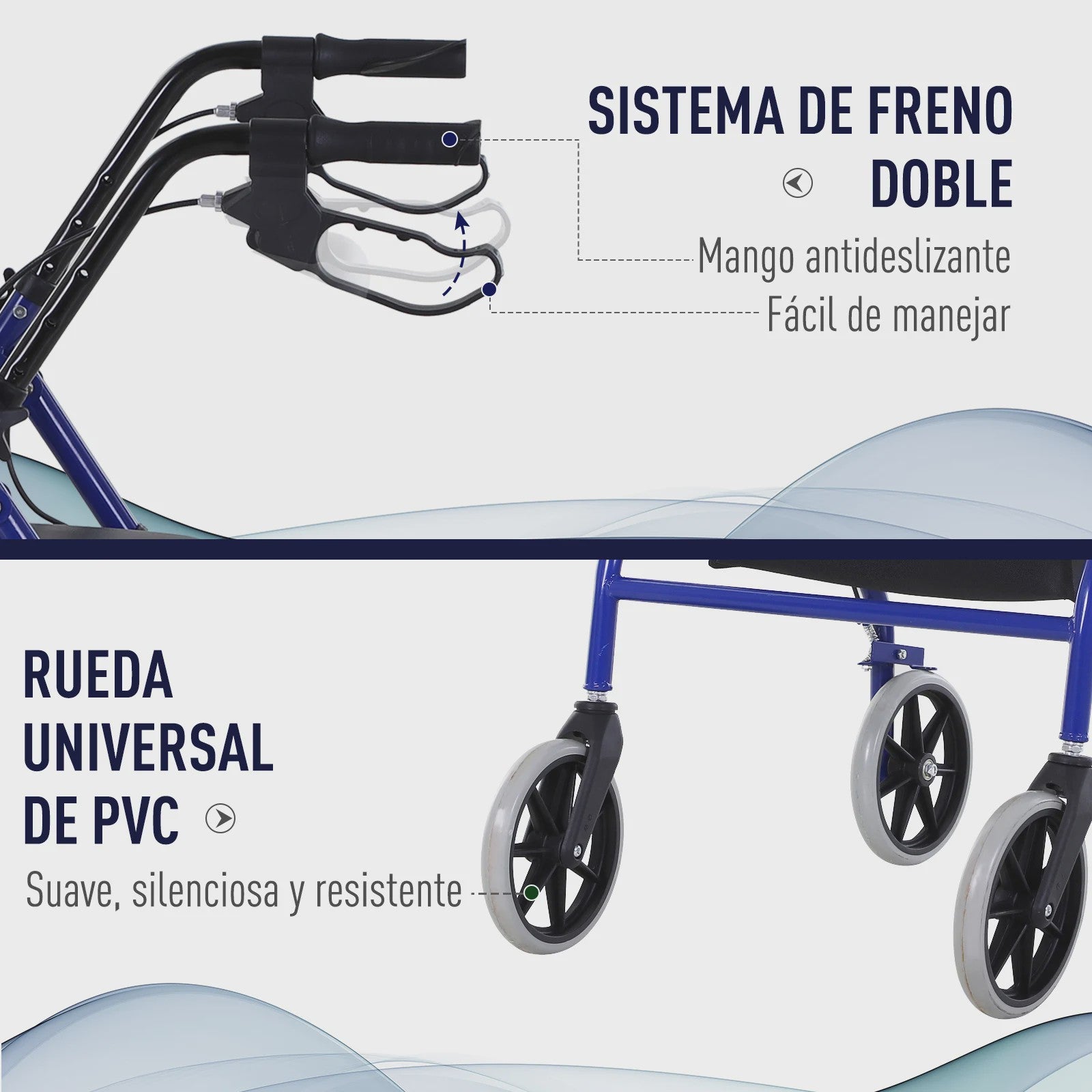 Homcom Walker for Adults with Adjustable Seat and Foldable Footrest