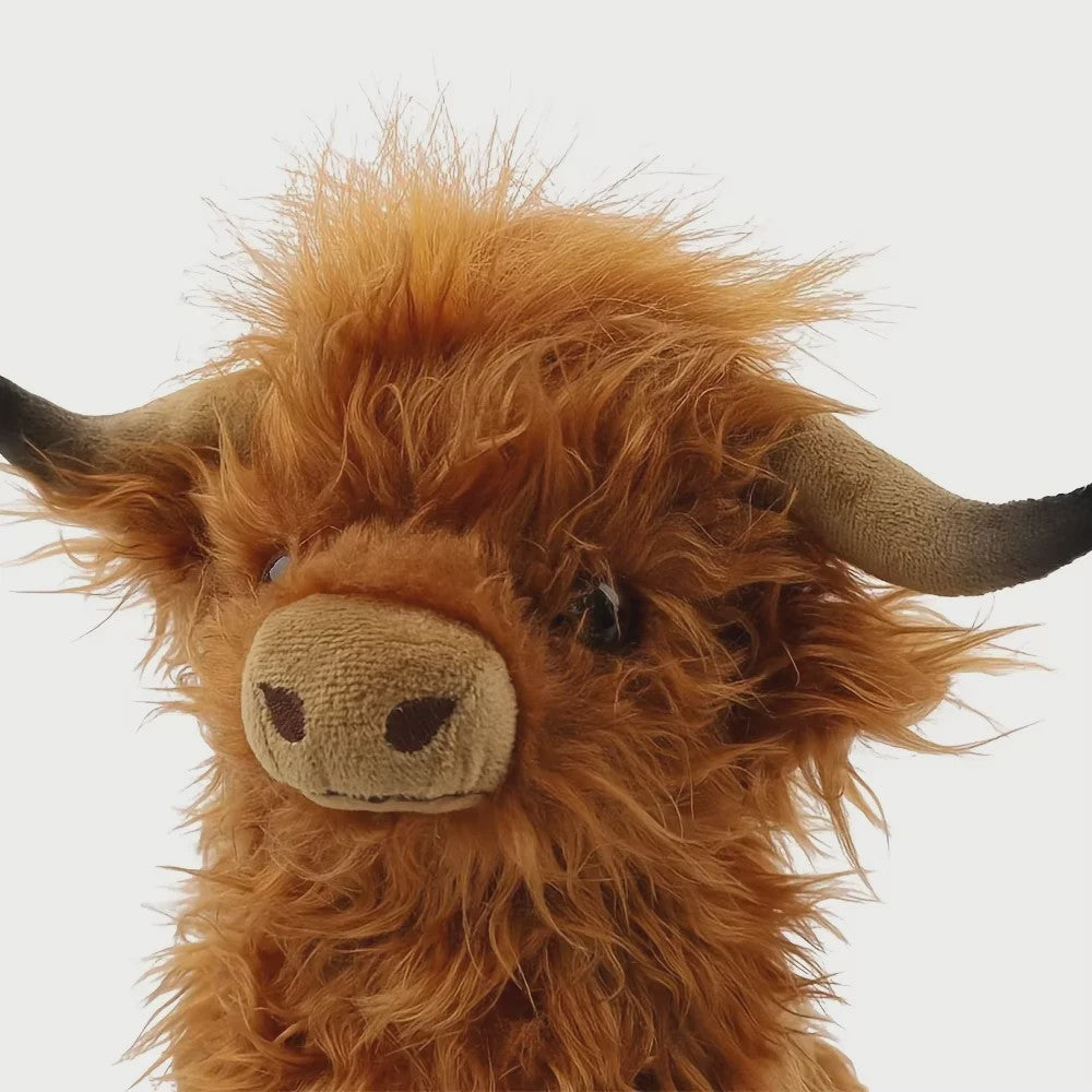 Schattige Highland Cow Pluche Knuffel - 25cm Zacht Speelgoed Koe voor Kinderen & Meisjes