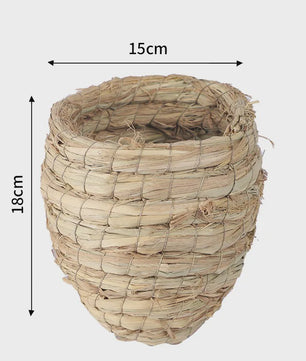 Handgeweven Stro Vogel Nest - Natuurlijk Huisje voor Vogels, Kwartels & Parkieten