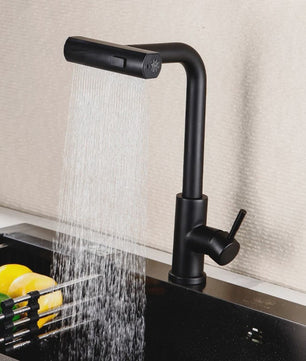 Grijze/Zilveren Uittrekbare Keukenkraan met Flexibele Douchemodus en Warm/Koud Water - Dekmontage