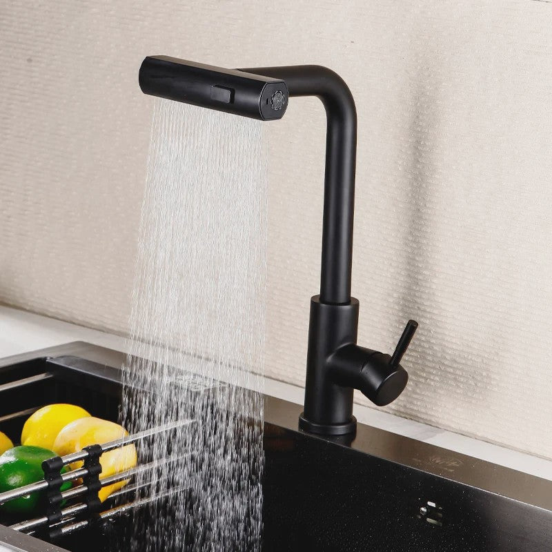 Grijze/Zilveren Uittrekbare Keukenkraan met Flexibele Douchemodus en Warm/Koud Water - Dekmontage